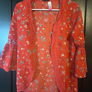 Floral Red Women's Top
